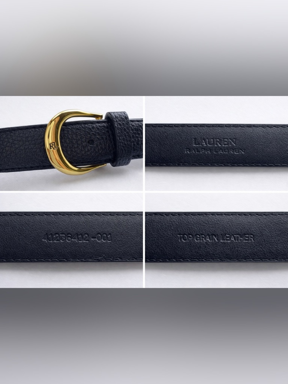 Lauren Ralph Lauren Women’s Black Leather Belt with Gold Buckle XL - Picture 3 of 4